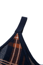 画像をギャラリービューアに読み込む, DOUBLE FOUR SIX-Silicon Print Checked Knit Vest Navy Check