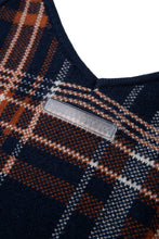 画像をギャラリービューアに読み込む, DOUBLE FOUR SIX-Silicon Print Checked Knit Vest Navy Check