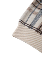 画像をギャラリービューアに読み込む, DOUBLE FOUR SIX-Silicon Print Checked Knit Vest Beige Check