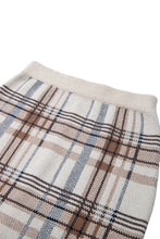 画像をギャラリービューアに読み込む, Checked Knit I-line Long Skirt Beige Check