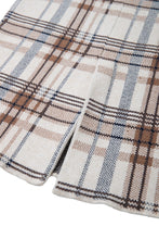 画像をギャラリービューアに読み込む, Checked Knit I-line Long Skirt Beige Check