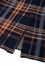 画像をギャラリービューアに読み込む, Checked Knit I-line Long Skirt Navy Check