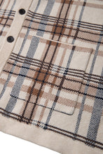 画像をギャラリービューアに読み込む, 446-Leather Emblem Checked Knit Cardigan Beige Check