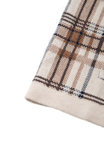 画像をギャラリービューアに読み込む, 446-Leather Emblem Checked Knit Cardigan Beige Check
