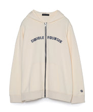 画像をギャラリービューアに読み込む, DOUBLE FOUR SIX-Front Logo Zip Hoodie Ecru