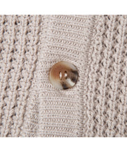 画像をギャラリービューアに読み込む, 446-Logo Waffle Knit Cardigan Greige