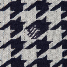 画像をギャラリービューアに読み込む, 446-Houndstooth Pattern Knit Pullover Chidori Navy
