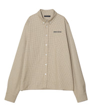 画像をギャラリービューアに読み込む, DOUBLE FOUR SIX- Front Logo Checked Shirt Greige check