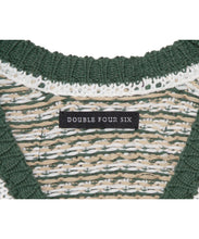 画像をギャラリービューアに読み込む, DOUBLE FOUR SIX-Checked Open Front Knit Green Check