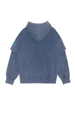 画像をギャラリービューアに読み込む, DFS-Silicon Logo Layered Sleeve Hoodie Blue