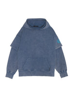 画像をギャラリービューアに読み込む, DFS-Silicon Logo Layered Sleeve Hoodie Blue