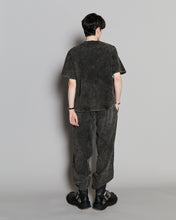 画像をギャラリービューアに読み込む, Message Print Sweat T-shirt Black Wash