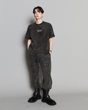 画像をギャラリービューアに読み込む, Message Print Sweat T-shirt Black Wash