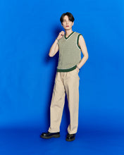 画像をギャラリービューアに読み込む, DOUBLE FOUR SIX-Checked Knit Vest Green Check
