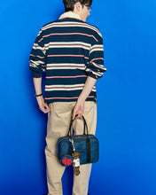 画像をギャラリービューアに読み込む, 446-Stripe Long Sleeve Polo Shirt Pink Stripe