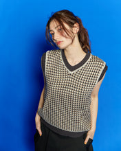 画像をギャラリービューアに読み込む, DOUBLE FOUR SIX-Checked Knit Vest Gray Check