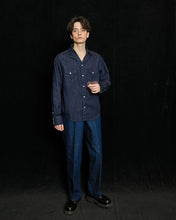 画像をギャラリービューアに読み込む, DOUBLE FOUR SIX-Open Collar Denim Shirt Indigo