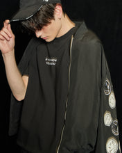 画像をギャラリービューアに読み込む, Message Print Sweat T-shirt Black