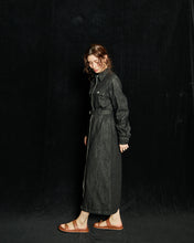 画像をギャラリービューアに読み込む, Denim Shirt Dress Black Denim