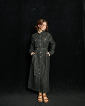画像をギャラリービューアに読み込む, Denim Shirt Dress Black Denim