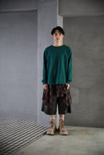 画像をギャラリービューアに読み込む, 446- Message Print Football Sweatshirt Dark Green