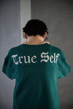 画像をギャラリービューアに読み込む, 446- Message Print Football Sweatshirt Dark Green