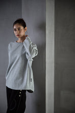 画像をギャラリービューアに読み込む, 446- Message Print Football Sweatshirt 杢Gray