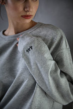 画像をギャラリービューアに読み込む, 446- Message Print Football Sweatshirt 杢Gray
