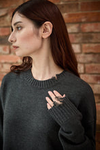 画像をギャラリービューアに読み込む, Grunge Knit Dress Charcoal