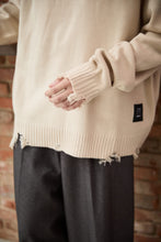画像をギャラリービューアに読み込む, Grunge Knit Sweater Beige