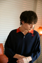 画像をギャラリービューアに読み込む, 446- Stitch Shirt Navy×Orange