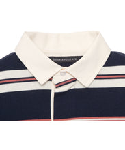 画像をギャラリービューアに読み込む, 446-Stripe Long Sleeve Polo Shirt Pink Stripe