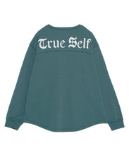 画像をギャラリービューアに読み込む, 446- Message Print Football Sweatshirt Dark Green