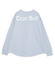 画像をギャラリービューアに読み込む, 446- Message Print Football Sweatshirt Baby Blue