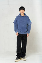 画像をギャラリービューアに読み込む, DFS-Silicon Logo Layered Sleeve Hoodie Blue