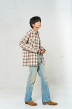 画像をギャラリービューアに読み込む, DOUBLE FOUR SIX- Back Logo Checked Shirt Beige Check