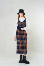 画像をギャラリービューアに読み込む, Checked Knit I-line Long Skirt Navy Check