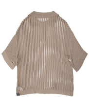 画像をギャラリービューアに読み込む, Crochet Knit Poloshirt Beige