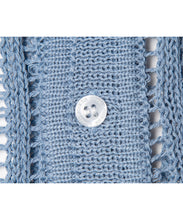 画像をギャラリービューアに読み込む, Crochet Knit Poloshirt Blue