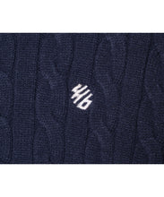 画像をギャラリービューアに読み込む, 446-Cable Knit Pullover Navy