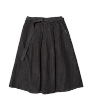 画像をギャラリービューアに読み込む, Denim Pleated Skirt Black Denim