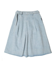画像をギャラリービューアに読み込む, Denim Pleated Skirt Blue Denim
