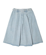 画像をギャラリービューアに読み込む, Denim Pleated Skirt Blue Denim