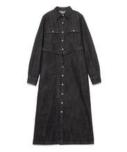 画像をギャラリービューアに読み込む, Denim Shirt Dress Black Denim