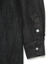 画像をギャラリービューアに読み込む, Denim Shirt Dress Black Denim