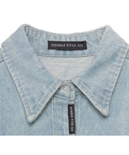 画像をギャラリービューアに読み込む, Denim Shirt Dress Blue Denim