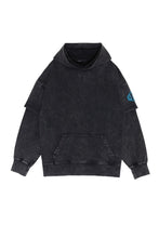画像をギャラリービューアに読み込む, DFS-Silicon Logo Layered Sleeve Hoodie Black