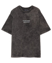 画像をギャラリービューアに読み込む, Message Print Sweat T-shirt Black Wash