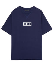 画像をギャラリービューアに読み込む, Message Print T-shirt Navy