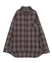 画像をギャラリービューアに読み込む, Relaxed Fit Plaid Shirt Brown Check
